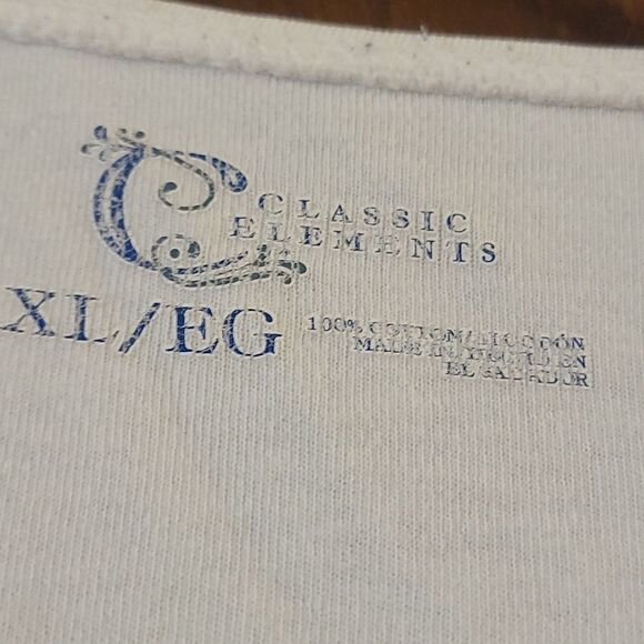 XL Classic Elements White Short Sleeve Top With Red, Blue and Gold Embellishment - Picture 5 of 5